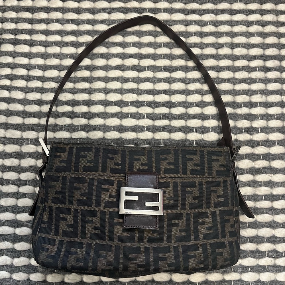 Authentic FENDI Zucca Baguette Tobacco